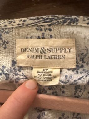 S, 21” Bust, Denim & Supply, Ralp Lauren, Softest Cotton Blend Gauze Indian Toil